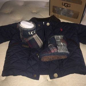Ralph Lauren  quilted  jacket & Ugg plaid boot